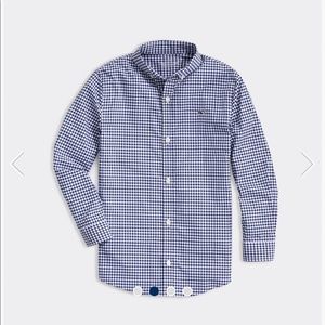 Vineyard Vines Navy Gingham Whale Shirt